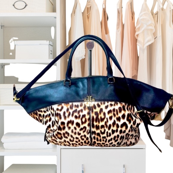Tory Burch Ivy Leopard Slouchy Satchel - Picture 1 of 5